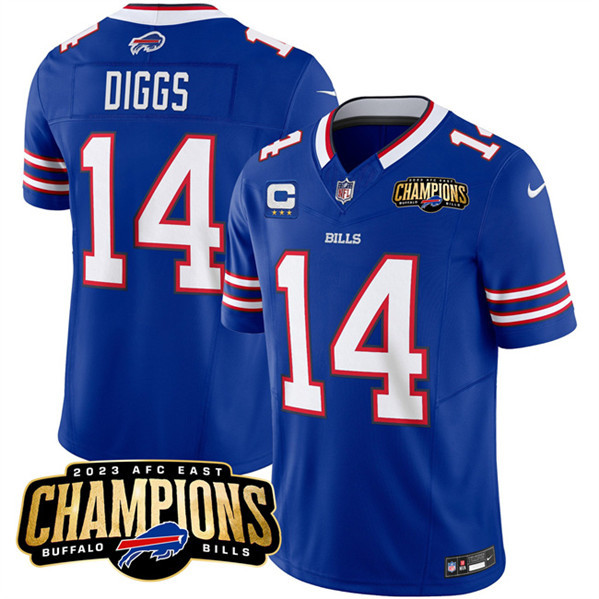 Men’s Buffalo Bills #14 Stefon Diggs Blue 2023 F.U.S.E. AFC East Champions With 3-star C Ptach Football Stitched Jersey
