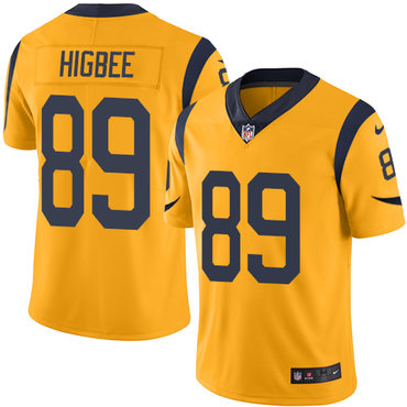 Nike Rams #89 Tyler Higbee Gold Men’s Stitched NFL Limited Rush Jersey