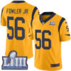 #56 Limited Dante Fowler Jr Gold Nike NFL Men’s Jersey Los Angeles Rams Rush Vapor Untouchable Super Bowl LIII Bound