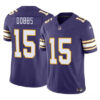 Men’s Minnesota Vikings #15 Josh Dobbs Purple 2023 F.U.S.E. Throwback Limited Stitched Jersey