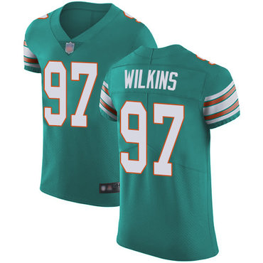 Dolphins #97 Christian Wilkins Aqua Green Alternate Men’s Stitched Football Vapor Untouchable Elite Jersey