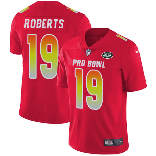 Nike New York Jets #19 Andre Roberts Red Men’s Stitched NFL Limited AFC 2019 Pro Bowl Jersey