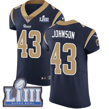 #43 Elite John Johnson Navy Blue Nike NFL Home Men’s Jersey Los Angeles Rams Vapor Untouchable Super Bowl LIII Bound