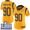 #90 Limited Michael Brockers Gold Nike NFL Women’s Jersey Los Angeles Rams Rush Vapor Untouchable Super Bowl LIII Bound