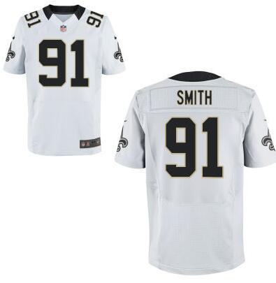 Men’s New Orleans Saints #91 Will Smith White Retired Player NFL Nike Elite Jersey