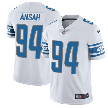 Nike Lions #94 Ziggy Ansah White Men’s Stitched NFL Limited Jersey
