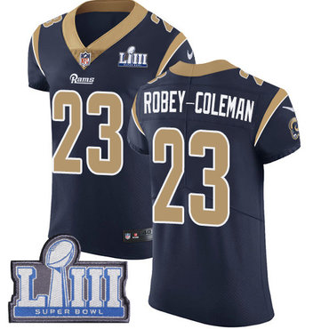 Men’s Los Angeles Rams #23 Nickell Robey-Coleman Navy Blue Nike NFL Home Vapor Untouchable Super Bowl LIII Bound Elite Jersey