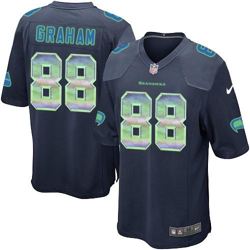 Nike Seahawks #88 Jimmy Graham Steel Blue Team Color Men’s Stitched NFL Limited Strobe Jersey