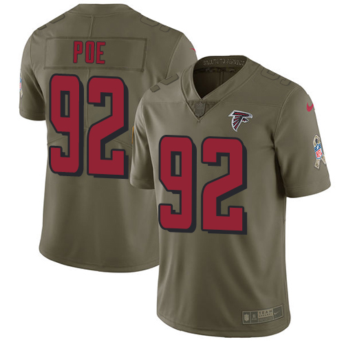 Nike Atlanta Falcons #92 Dontari Poe Olive Men’s Stitched NFL Limited 2017 Salute To Service Jersey