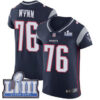 #76 Elite Isaiah Wynn Navy Blue Nike NFL Home Men’s Jersey New England Patriots Vapor Untouchable Super Bowl LIII Bound
