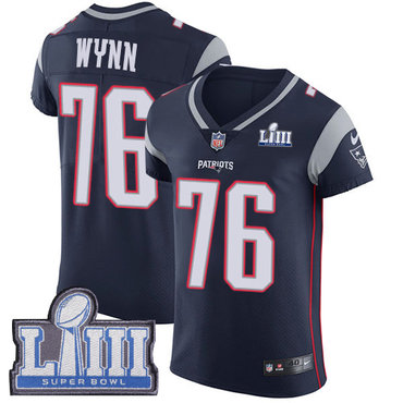 #76 Elite Isaiah Wynn Navy Blue Nike NFL Home Men’s Jersey New England Patriots Vapor Untouchable Super Bowl LIII Bound