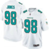 Men’s Miami Dolphins #98 Jason Jones White Road Stitched NFL Nike Game Jersey