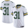 Men’s Green Bay Packers #31 Emanuel Wilson White Vapor Limited Football Stitched Jersey