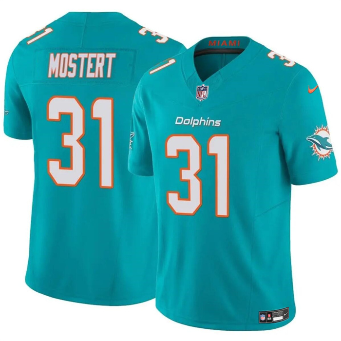 Men’s Miami Dolphins #31 Raheem Mostert Aqua 2023 F.U.S.E Vapor Limited Football Stitched Jersey
