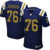 Men’s New York Jets #76 Wesley Johnson Navy Blue Alternate NFL Nike Elite Jersey