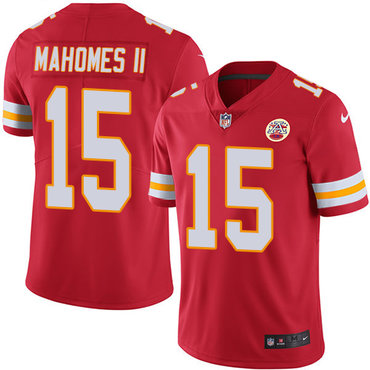 Nike Kansas City Chiefs #15 Patrick Mahomes II Red Team Color Men’s Stitched NFL Vapor Untouchable Limited Jersey