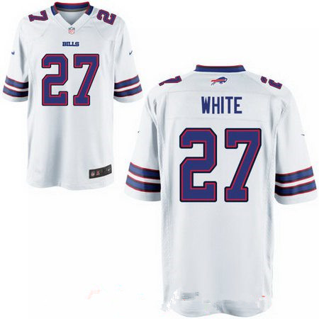Men’s 2017 NFL Draft Buffalo Bills #27 Tre’Davious White White Road Stitched NFL Nike Elite Jersey