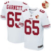Men’s San Francisco 49ers #65 Joshua Garnett White 70th Anniversary Patch Stitched NFL Nike Elite Jersey
