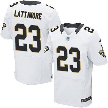 Nike New Orleans Saints #23 Marshon Lattimore White Men’s Stitched NFL Elite Jersey