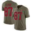Men’s Nike San Francisco 49ers #87 Dwight Clark Olive 2017 Salute to Service NFL Limited Stitched Jersey