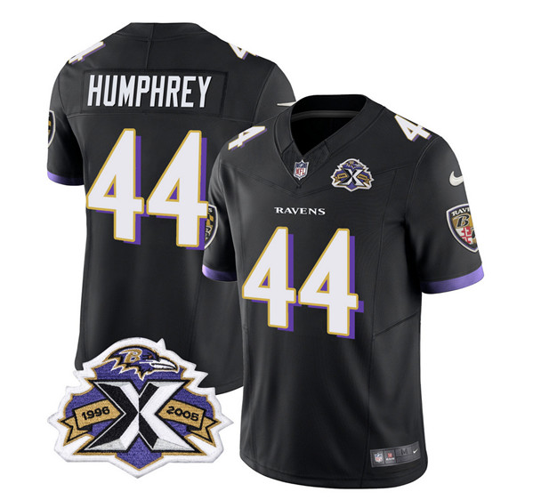Men’s Baltimore Ravens #44 Marlon Humphrey Black 2023 F.U.S.E With Patch Throwback Vapor Limited Stitched Jersey
