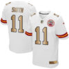 Nike Chiefs #11 Alex Smith White Men’s Stitched NFL Elite Gold Jersey