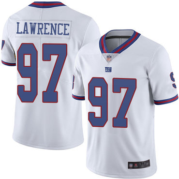 Giants #97 Dexter Lawrence White Men’s Stitched Football Limited Rush Jersey