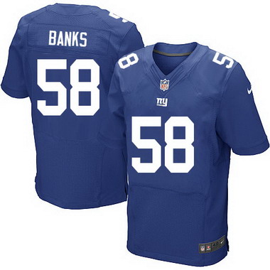 Men’s New York Giants #58 Carl Banks Royal Blue Team Color NFL Nike Elite Jersey