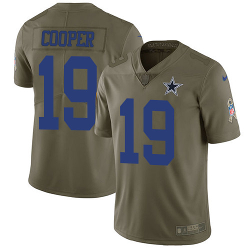 Nike Dallas Cowboys #19 Amari Cooper Olive Men’s Stitched NFL Limited 2017 Salute To Service Jersey