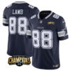 Men’s Dallas Cowboys #88 CeeDee Lamb Navy 2023 F.U.S.E. NFC East Champions Patch Football Stitched Jersey