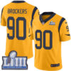 #90 Limited Michael Brockers Gold Nike NFL Men’s Jersey Los Angeles Rams Rush Vapor Untouchable Super Bowl LIII Bound