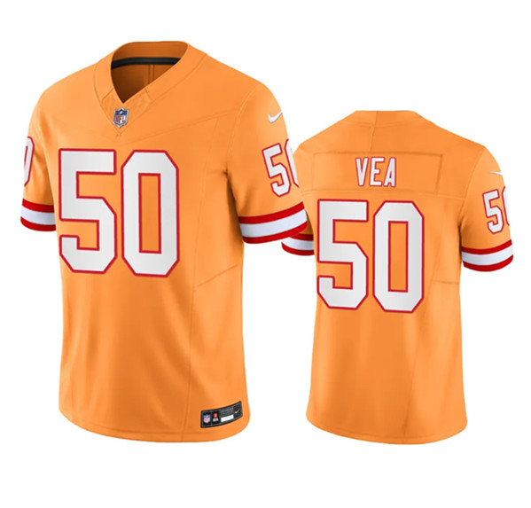 Men’s Tampa Bay Buccaneers #50 Vita Vea Orange Throwback Limited Stitched Jersey