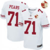 Men’s San Francisco 49ers #71 Erik Pears White 70th Anniversary Patch Stitched NFL Nike Elite Jersey