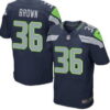 Men’s Seattle Seahawks #36 Bryce Brown Navy Blue Team Color NFL Nike Elite Jersey