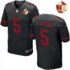 Men’s San Francisco 49ers #5 Bradley Pinion Black Color Rush 70th Anniversary Patch Stitched NFL Nike Elite Jersey