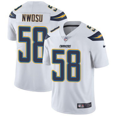 Nike Chargers #58 Uchenna Nwosu White Men’s Stitched NFL Vapor Untouchable Limited Jersey