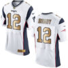 Nike Patriots #12 Tom Brady White Men’s Stitched NFL New Elite Gold Jersey