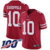 49ers #10 Jimmy Garoppolo Red Team Color Men’s Stitched Football 100th Season Vapor Limited Jersey