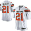 Men’s Cleveland Browns Brown #21 Justin Gilbert White Road 2015 NFL Nike Elite Jersey