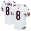 Men’s Chicago Bears #8 Jimmy Clausen White Road NFL Nike Elite Jersey