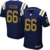 Men’s New York Jets #66 Willie Colon Navy Blue Alternate NFL Nike Elite Jersey