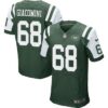 Men’s New York Jets #68 Breno Giacomini Green Team Color NFL Nike Elite Jersey