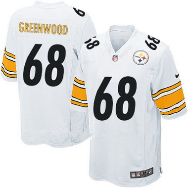 Men’s Pittsburgh Steelers #68 L.C. Greenwood White Retired Player NFL Nike Elite Jersey