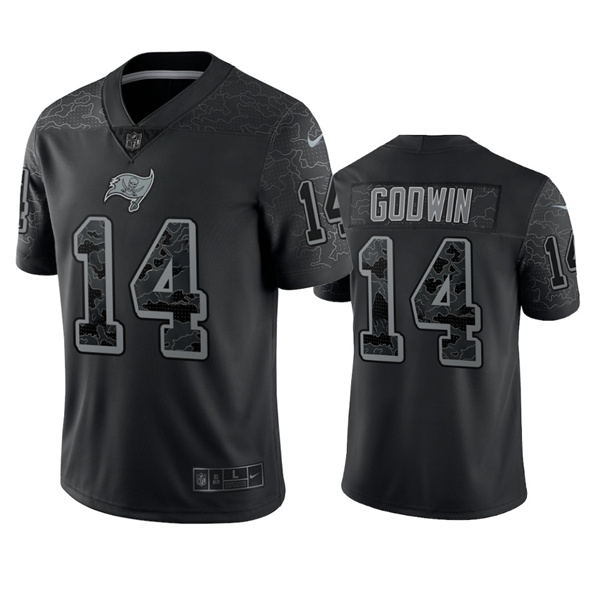 Men’s Tampa Bay Buccaneers #14 Chris Godwin Black Reflective Limited Stitched Jersey