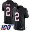 Falcons #2 Matt Ryan Black Alternate Men’s Stitched Football 100th Season Vapor Limited Jersey