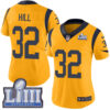 #32 Limited Troy Hill Gold Nike NFL Women’s Jersey Los Angeles Rams Rush Vapor Untouchable Super Bowl LIII Bound