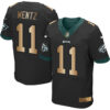 Nike Eagles #11 Carson Wentz Black Alternate Men’s Stitched NFL New Elite Gold Jersey
