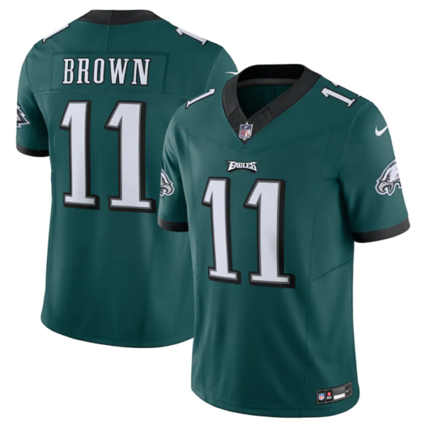 Men’s Philadelphia Eagles #11 A.J. Brown Green 2023 F.U.S.E. Vapor Untouchable Limited Stitched Football Jersey