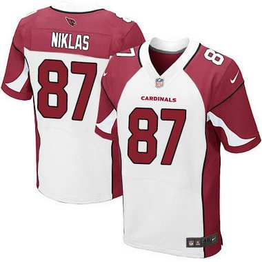 Men’s Arizona Cardinals #87 Troy Niklas White Road NFL Nike Elite Jersey