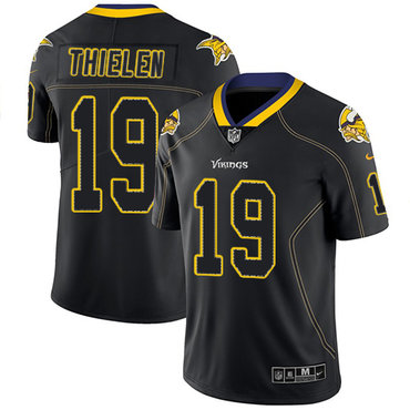Nike Vikings #19 Adam Thielen Lights Out Black Men’s Stitched NFL Limited Rush Jersey